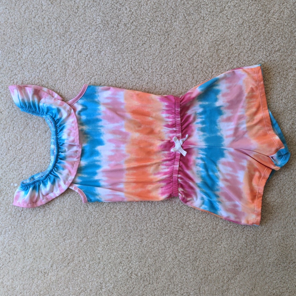 Wonder Nation | Tie Dye Stripes Little Girls Romper | Size XS/4/5